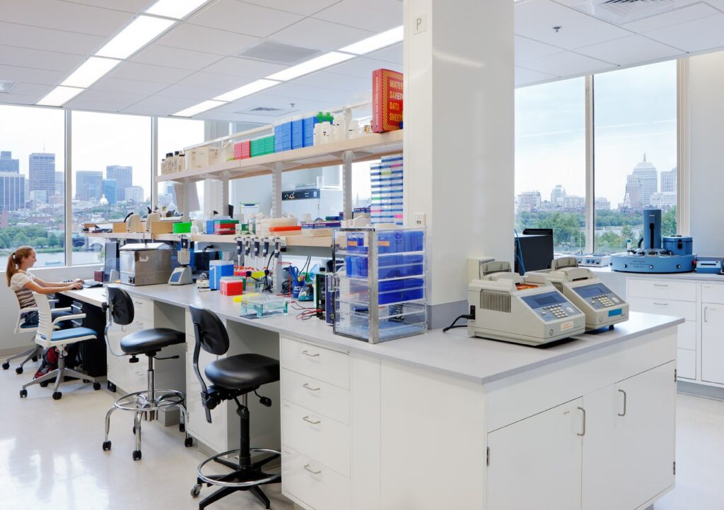 Commercial office space undergoing renovation with drywall installation and exposed wiring — illustrating the early stages of a tenant fit-out.